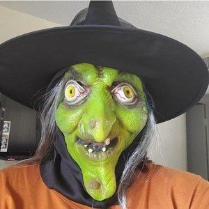 Old Woman Witch Mask - Halloween Scary Horror Cosplay Costume